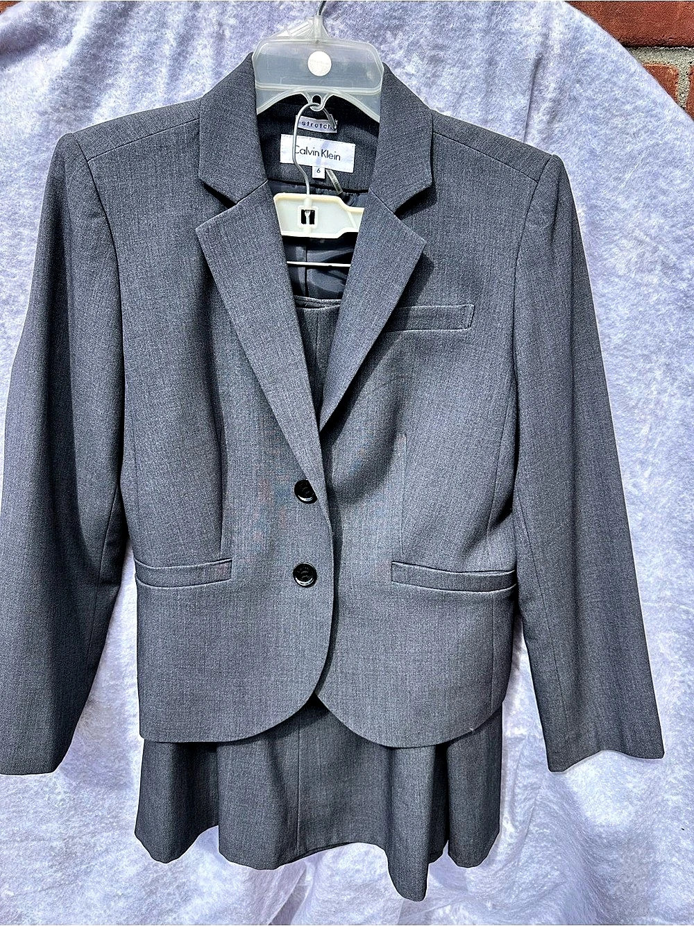 Calvin Klein Gray Suit Jacket Size 6